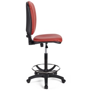 Taburete de oficina CALIPSO SIN BRAZOS PIEL en color negro