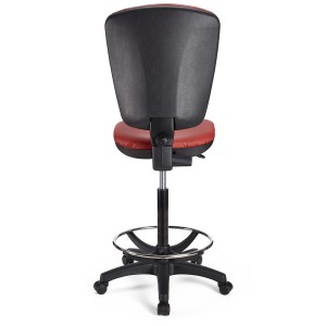 Taburete de oficina CALIPSO SIN BRAZOS PIEL en color negro