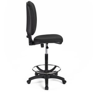 Taburete de oficina CALIPSO SIN BRAZOS PIEL en color negro