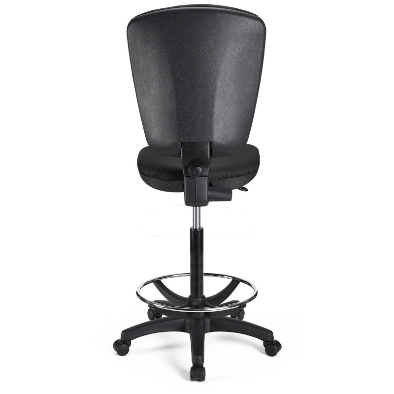 Taburete de oficina CALIPSO SIN BRAZOS PIEL en color negro