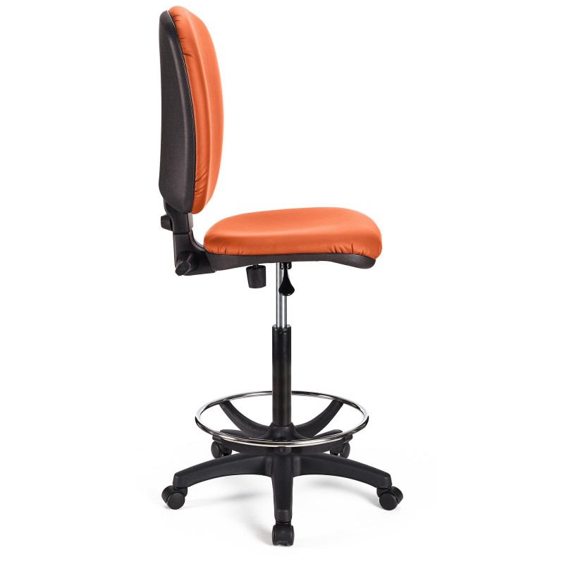 Taburete de oficina CALIPSO SIN BRAZOS PIEL en color negro