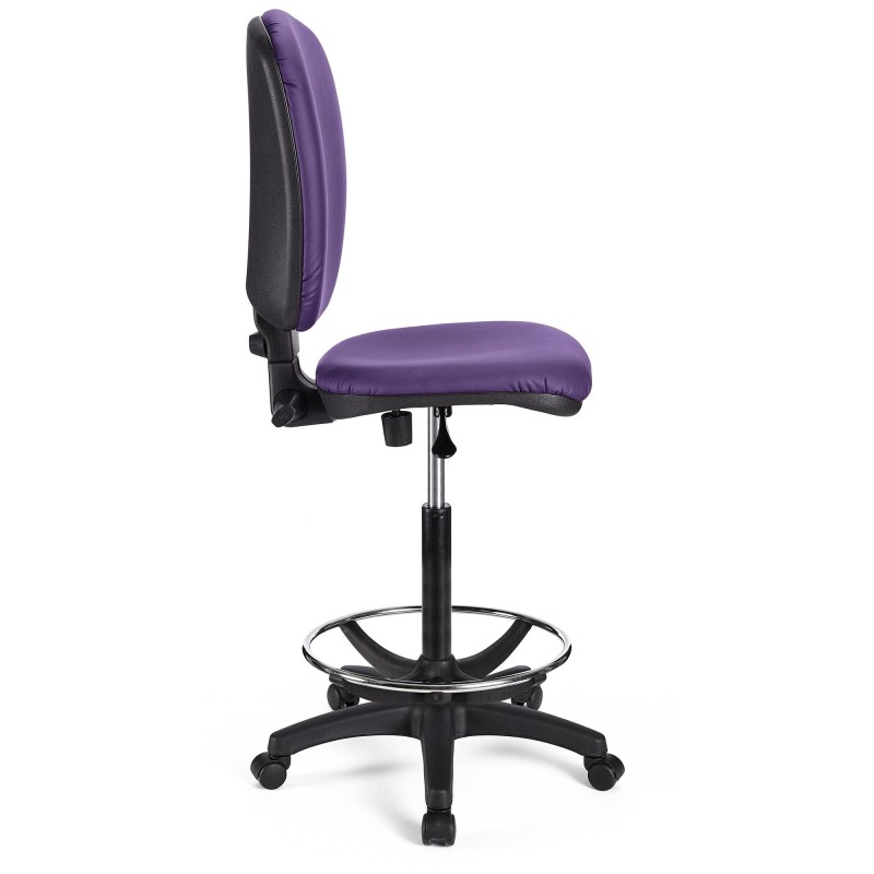 Taburete de oficina CALIPSO SIN BRAZOS PIEL en color negro