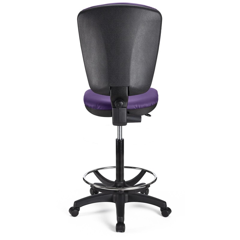 Taburete de oficina CALIPSO SIN BRAZOS PIEL en color negro