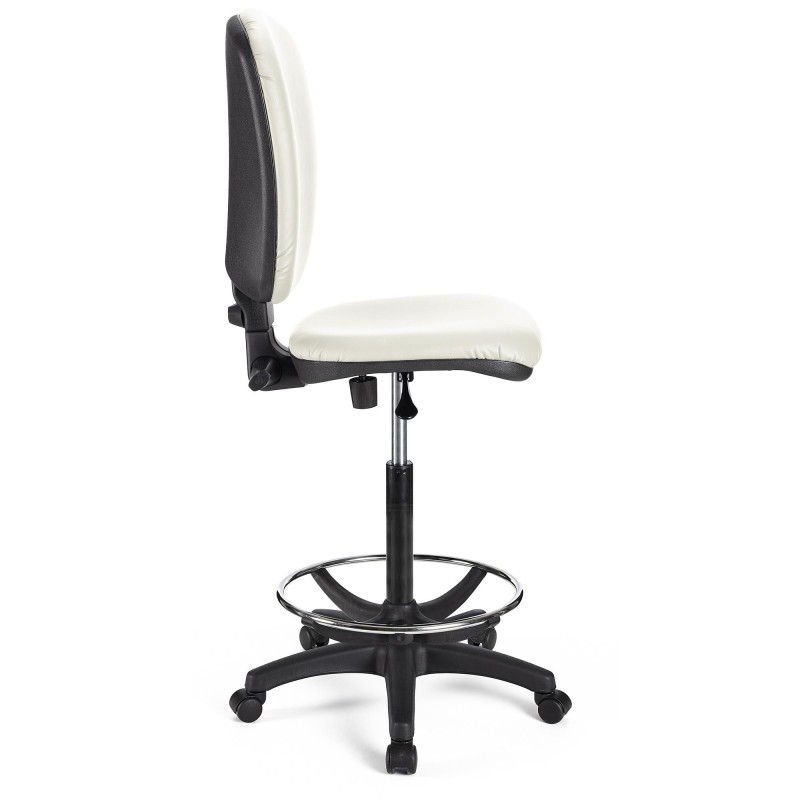 Taburete de oficina CALIPSO SIN BRAZOS PIEL en color negro