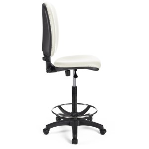 Taburete de oficina CALIPSO SIN BRAZOS PIEL en color negro