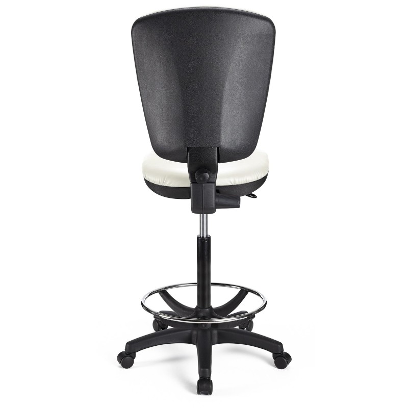 Taburete de oficina CALIPSO SIN BRAZOS PIEL en color negro