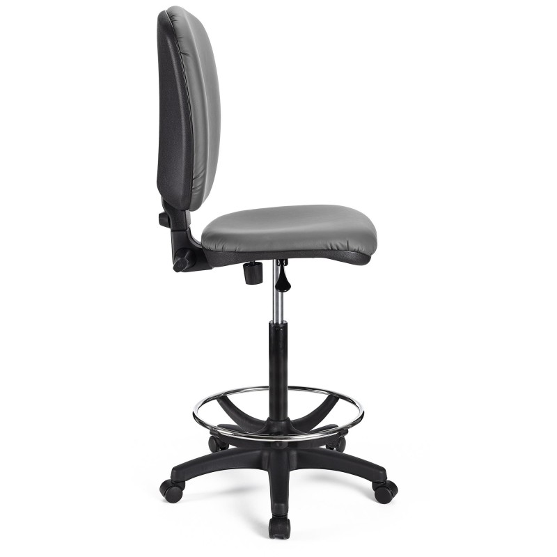 Taburete de oficina CALIPSO SIN BRAZOS PIEL en color negro