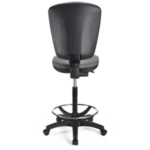 Taburete de oficina CALIPSO SIN BRAZOS PIEL en color negro