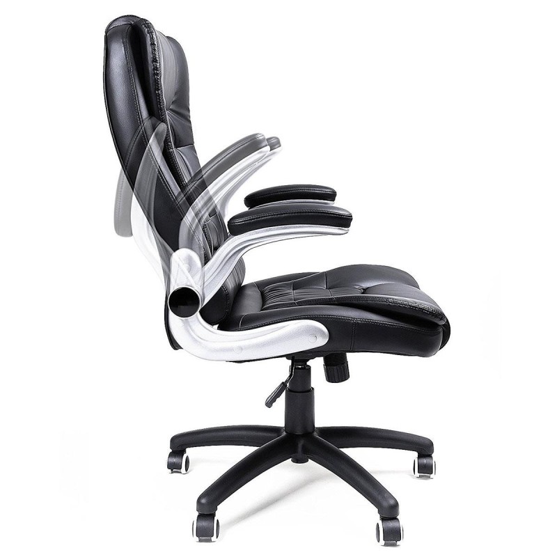 Silla de oficina COCO, en piel negra