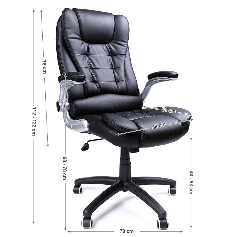 Silla de oficina COCO, en piel negra