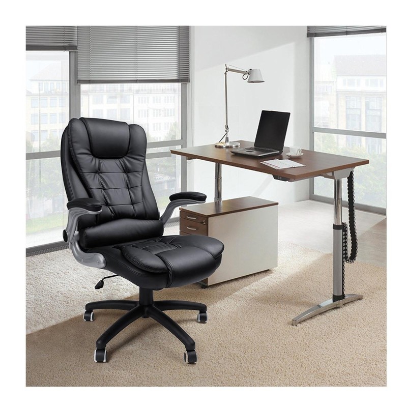 Silla de oficina COCO, en piel negra