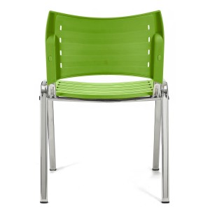 Silla de Confidente ELVA, apilable, Color Negro y Patas Cromadas