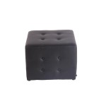 Puff Cuadrado con capitoné GALAK, Elegante Diseño, Color Negro