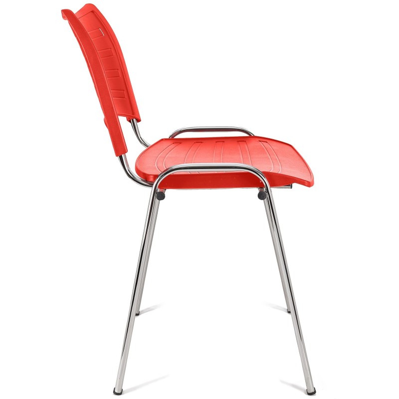 Silla de Confidente ELVA, apilable, Color Negro y Patas Cromadas