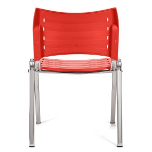 Silla de Confidente ELVA, apilable, Color Negro y Patas Cromadas