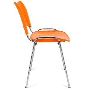 Silla de Confidente ELVA, apilable, Color Negro y Patas Cromadas