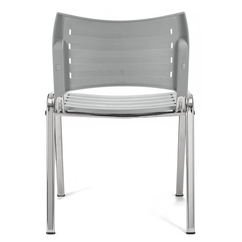 Silla de Confidente ELVA, apilable, Color Negro y Patas Cromadas