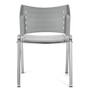 Silla de Confidente ELVA, apilable, Color Negro y Patas Cromadas