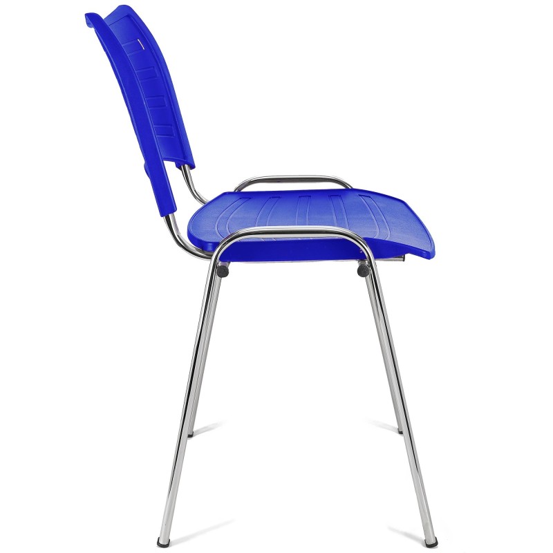 Silla de Confidente ELVA, apilable, Color Negro y Patas Cromadas