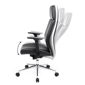 Silla de oficina PEDRA, mecanismo sincronizado, piel negra