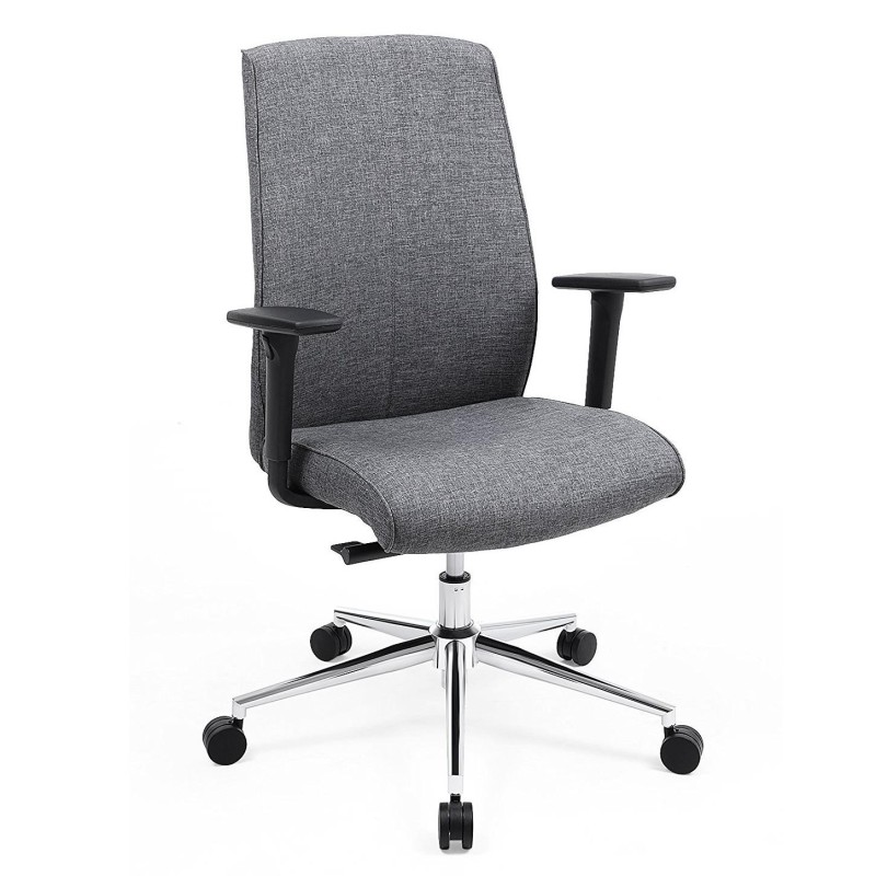 Silla de oficina YAKI, mecanismo sincronizado, tela gris