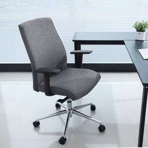 Silla de oficina YAKI, mecanismo sincronizado, tela gris