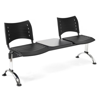 Bancada 2 asientos y mesa ELVA, negro