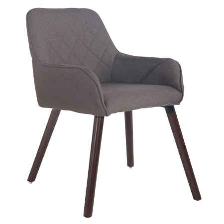 Silla de Confidente DARRY V TELA, Patas Nogal, Gris Oscuro