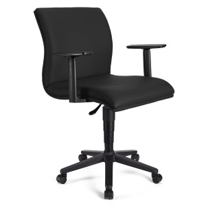 Silla de Oficina ANIBAL BASE PIEL en negro