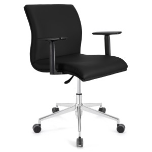 Silla de Oficina ANIBAL BASE PRO PIEL en negro