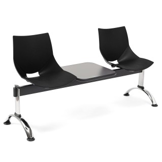 Bancada para recepción 2 asientos y mesa AMIR, negro