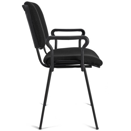 Silla de confidente MOBY BASE CON BRAZOS, patas negras y tela negro 2