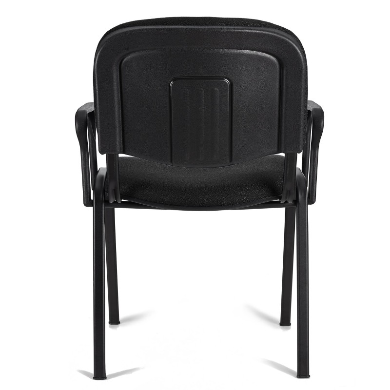 Silla de confidente MOBY BASE CON BRAZOS, patas negras y tela negro