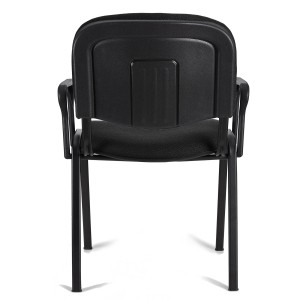 Silla de confidente MOBY BASE CON BRAZOS, patas negras y tela negro