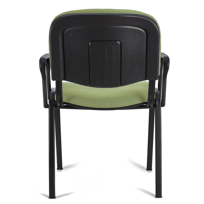 Lote de 5 Sillas de Confidente MOBY BASE CON BRAZOS, patas negras y tela negra