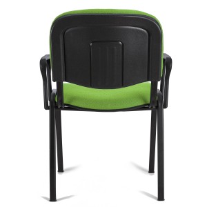 Lote de 5 Sillas de Confidente MOBY BASE CON BRAZOS, patas negras y tela negra