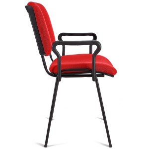 Lote de 5 Sillas de Confidente MOBY BASE CON BRAZOS, patas negras y tela negra