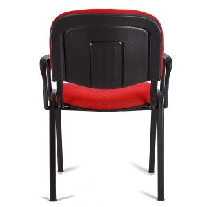 Lote de 5 Sillas de Confidente MOBY BASE CON BRAZOS, patas negras y tela negra