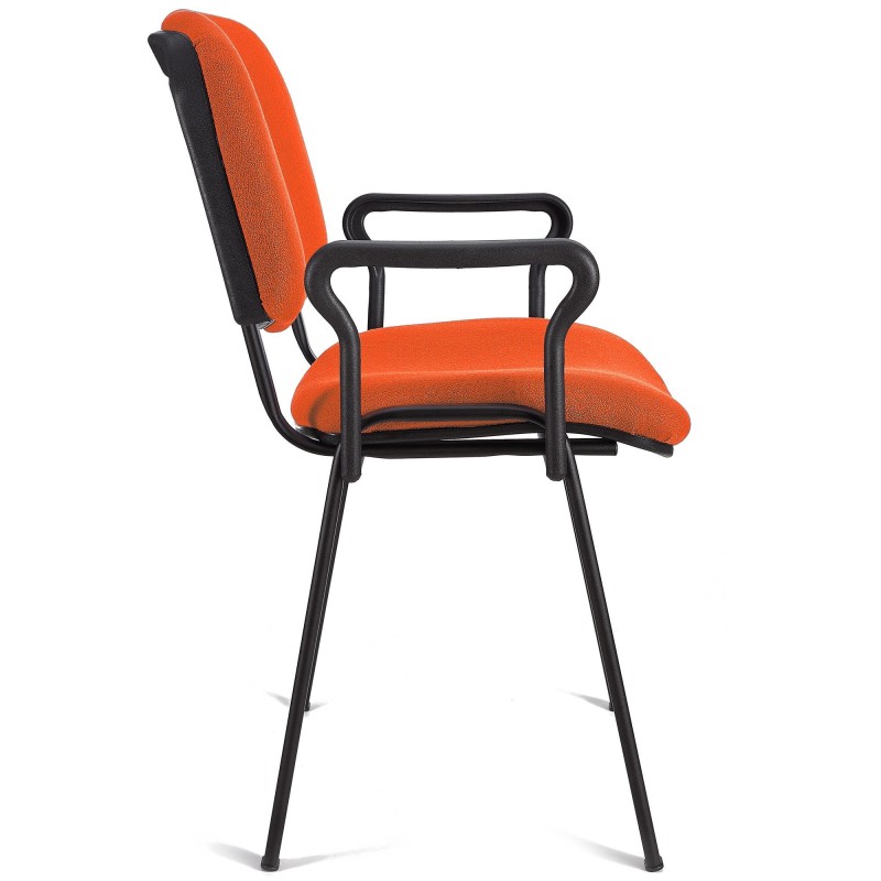 Lote de 5 Sillas de Confidente MOBY BASE CON BRAZOS, patas negras y tela negra