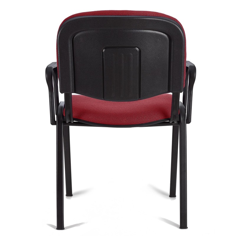 Lote de 5 Sillas de Confidente MOBY BASE CON BRAZOS, patas negras y tela negra