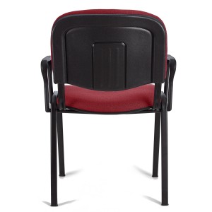 Lote de 5 Sillas de Confidente MOBY BASE CON BRAZOS, patas negras y tela negra