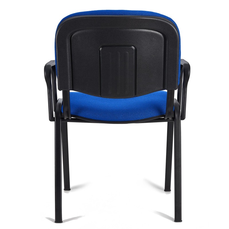 Lote de 5 Sillas de Confidente MOBY BASE CON BRAZOS, patas negras y tela negra