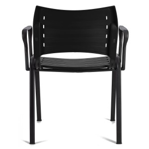 Silla de confidente ELVA CON BRAZOS, patas negras y color negro