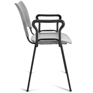 Lote de 5 sillas de confidente ELVA CON BRAZOS, patas negras y color negro