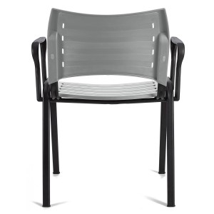 Lote de 5 sillas de confidente ELVA CON BRAZOS, patas negras y color negro