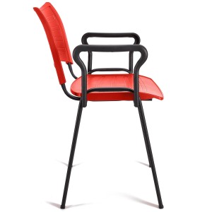 Lote de 5 sillas de confidente ELVA CON BRAZOS, patas negras y color negro