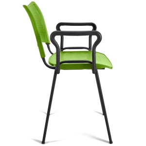 Lote de 5 sillas de confidente ELVA CON BRAZOS, patas negras y color negro