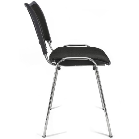 Silla de Confidente ROMEL con Patas Cromadas en Tela Negra 2