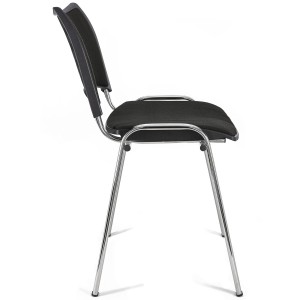 Silla de Confidente ROMEL con Patas Cromadas en Tela Negra