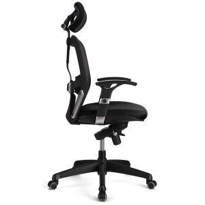 Silla ergonómica FELIX PRO, soporte lumbar, en negro